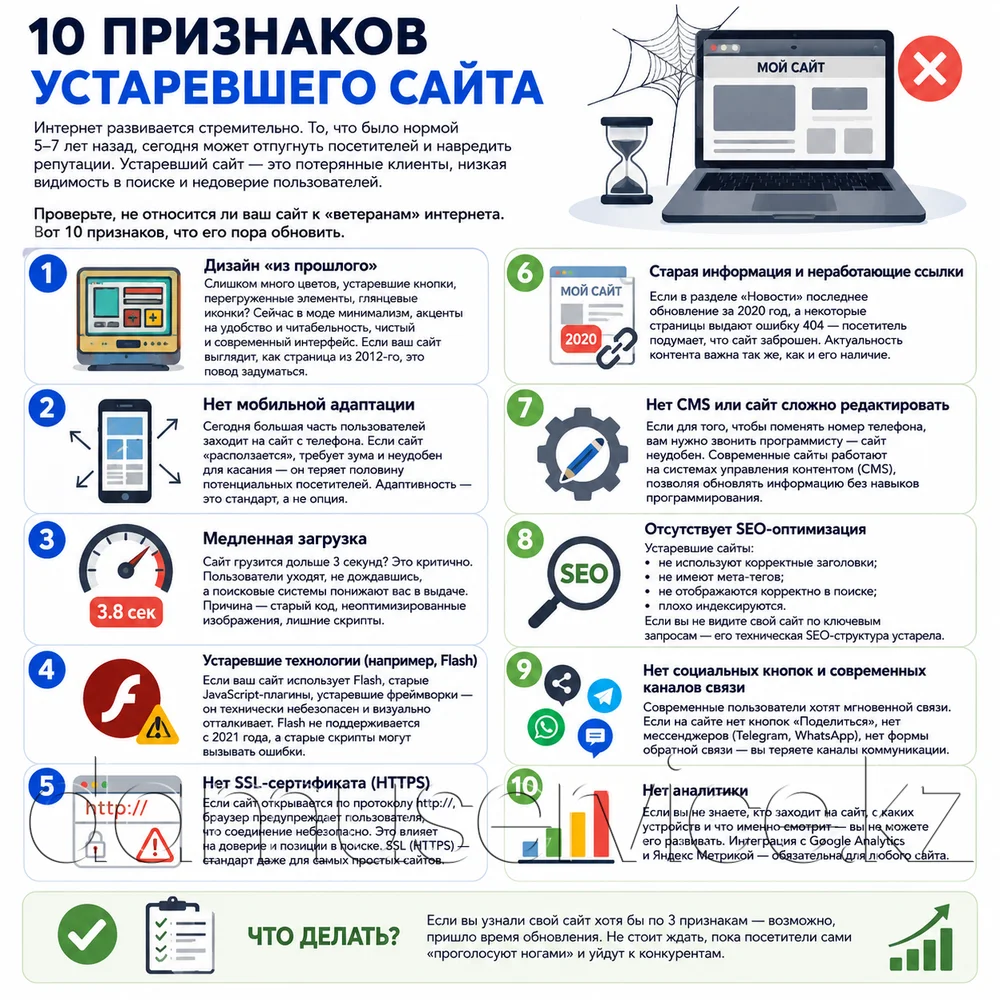 10 признаков устаревшего сайта